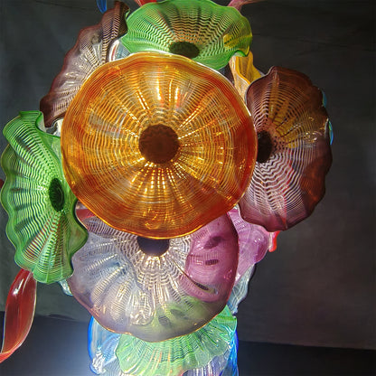 Factory production of hand blown glass lotus chandelier wedding decoration