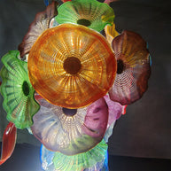 Factory production of hand blown glass lotus chandelier wedding decoration