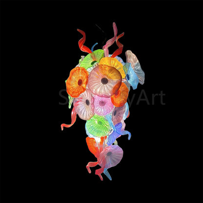 Factory production of hand blown glass lotus chandelier wedding decoration