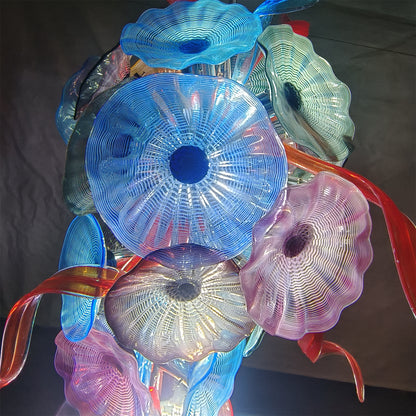 Factory production of hand blown glass lotus chandelier wedding decoration