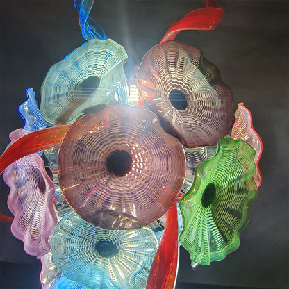Factory production of hand blown glass lotus chandelier wedding decoration