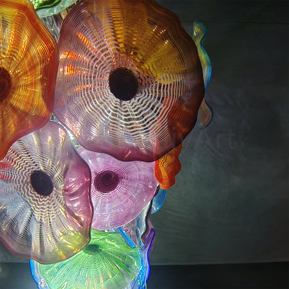 Factory production of hand blown glass lotus chandelier wedding decoration
