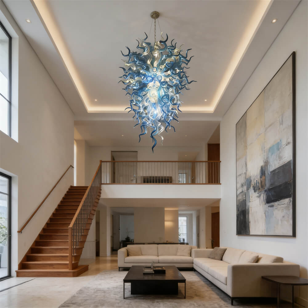 Staircase lighting decoration blown glass art hand made custom color