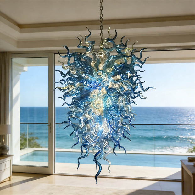 Staircase lighting decoration blown glass art hand made custom color