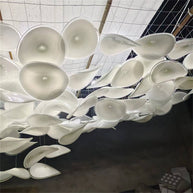 Ceiling decoration murano glass white color plate lighting with hang wire
