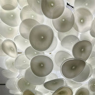 Ceiling decoration murano glass white color plate lighting with hang wire
