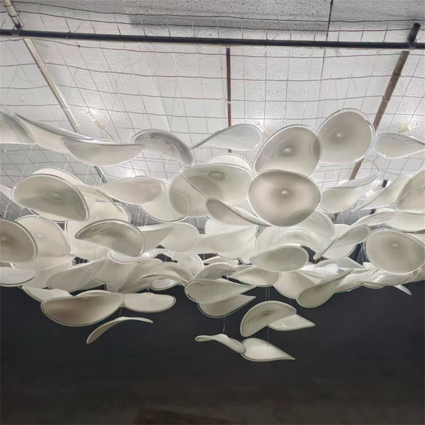 Ceiling decoration colored glaze white color plate with hang wire