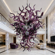Original color purple blown glass chandelier modern style art lighting