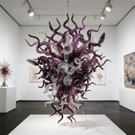 Original color purple blown glass chandelier modern style art lighting