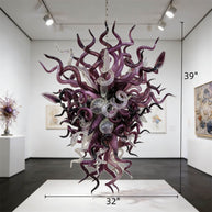 Original color purple blown glass chandelier modern style art lighting