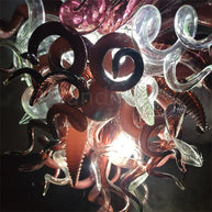 Original color purple blown glass chandelier modern style art lighting