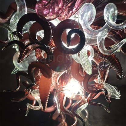 Original color purple blown glass chandelier modern style art lighting