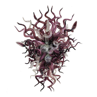 Original color purple blown glass chandelier modern style art lighting