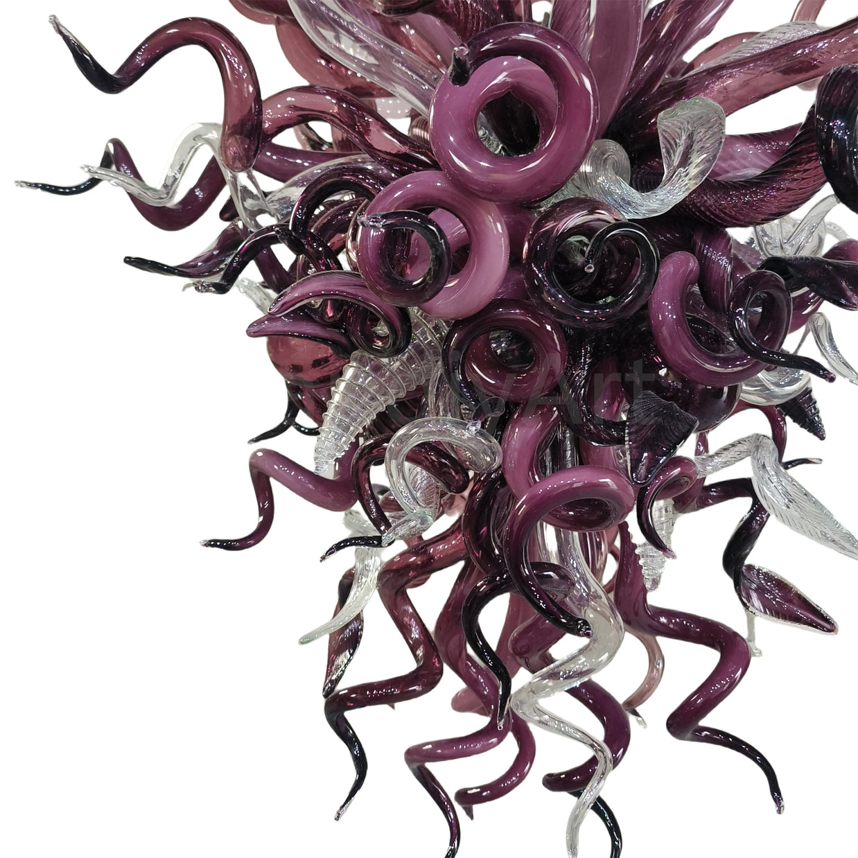 Original color purple blown glass chandelier modern style art lighting