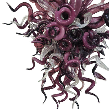 Original color purple blown glass chandelier modern style art lighting