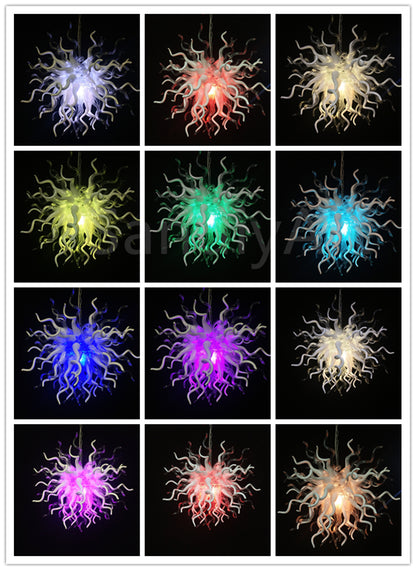 RGB dimmable leds glass chandelier lighting custom design