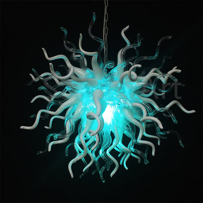 RGB dimmable leds glass chandelier lighting custom design