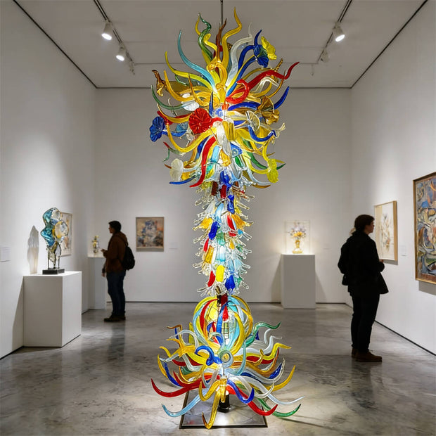 Hand made blown glass tree floor lighting decoration chihuly style art glass