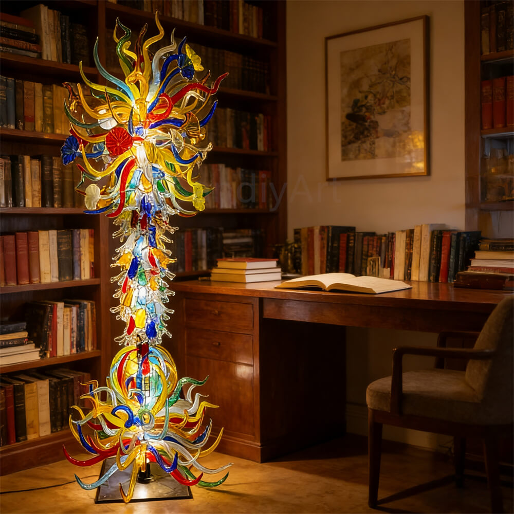 Hand made blown glass tree floor lighting decoration chihuly style art glass