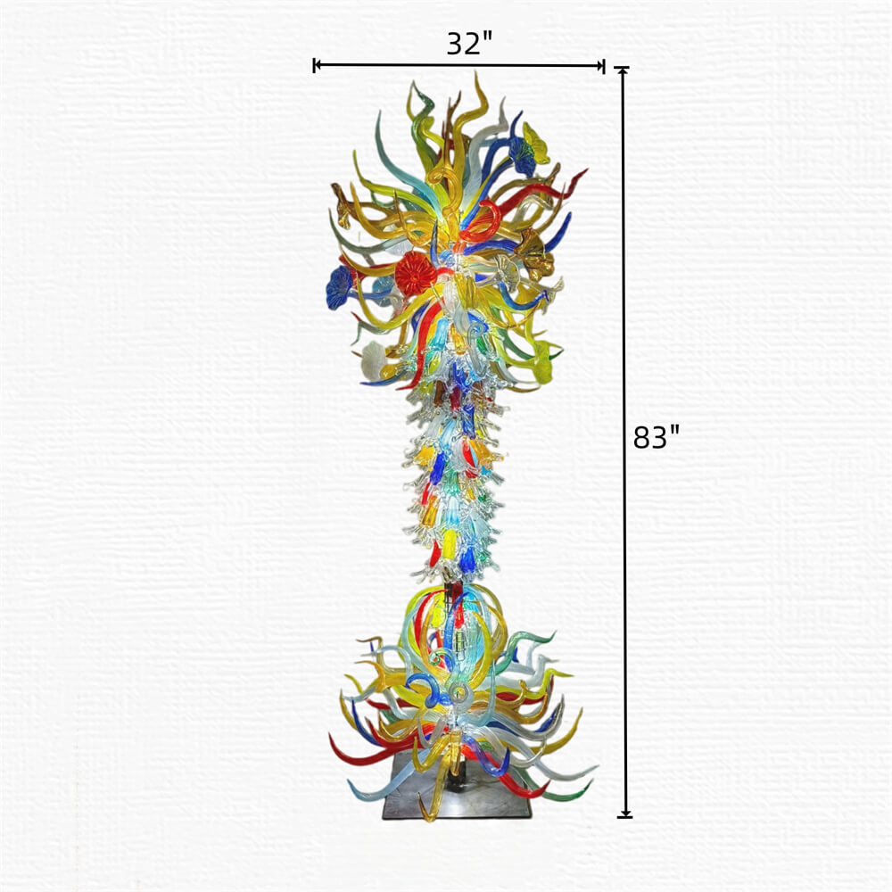 Hand made blown glass tree floor lighting decoration chihuly style art glass