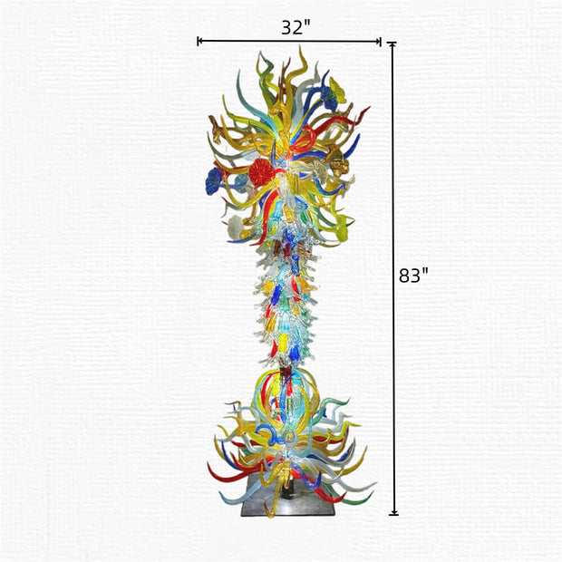 Hand made blown glass tree floor lighting decoration chihuly style art glass