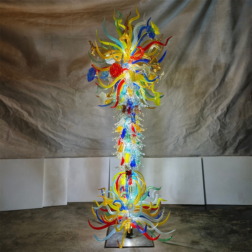 Hand made blown glass tree floor lighting decoration chihuly style art glass