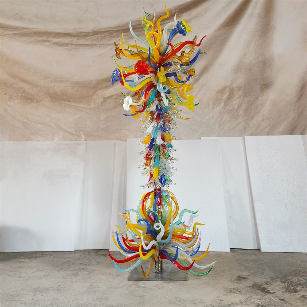 Hand made blown glass tree floor lighting decoration chihuly style art glass