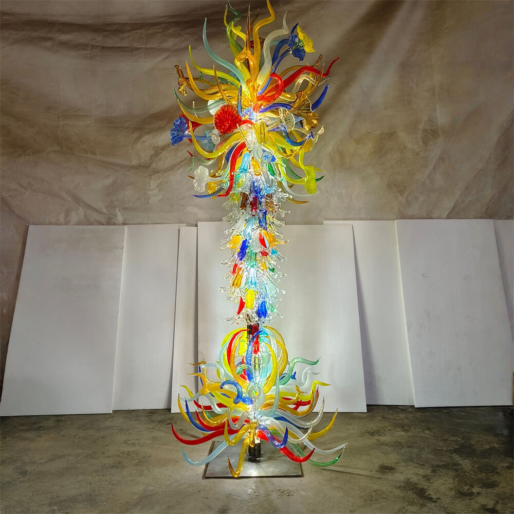 Hand made blown glass tree floor lighting decoration chihuly style art glass