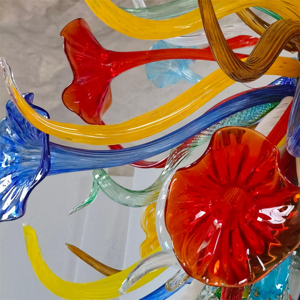 Hand made blown glass tree floor lighting decoration chihuly style art glass