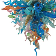Multicolor blown glass chandelier original color never fading