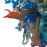 Multicolor blown glass chandelier original color never fading