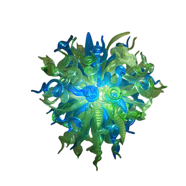 Natural shape and green color blown art glass lighting for home decoration