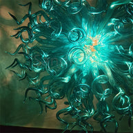 Sea blue color blown art glass chandelier round shape never fading top grade quality