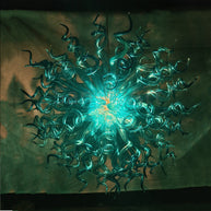 Sea blue color blown art glass chandelier round shape never fading top grade quality