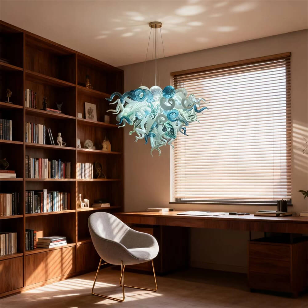 Chihuly style dining room chandelier