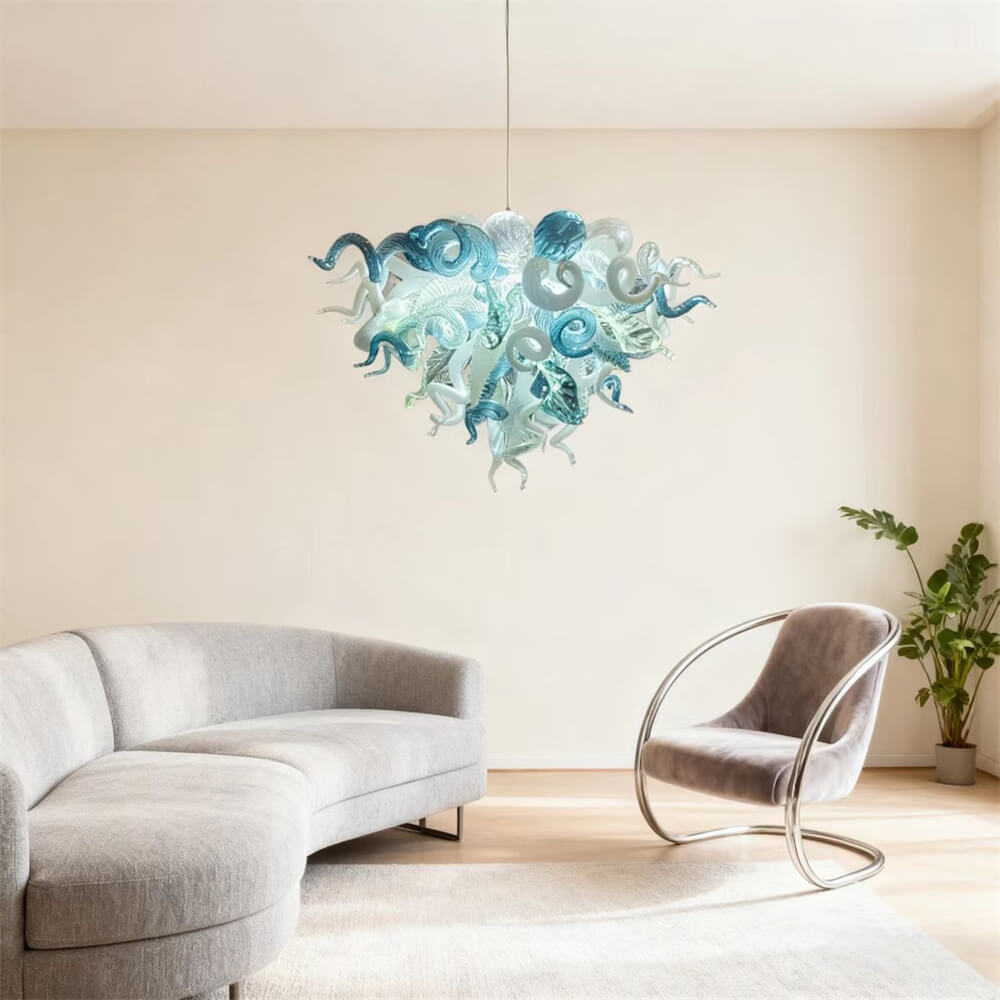 Chihuly style dining room chandelier
