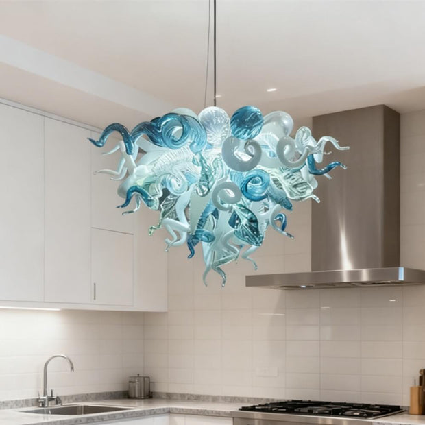 Chihuly style dining room chandelier