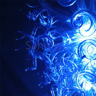 dark blue blown glass pendant chandelier chihuly style