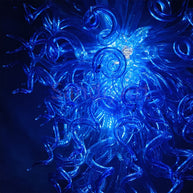 Dark blue blown glass modern chandelier villa decoration