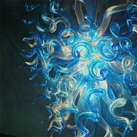 Blue and clear color DIY handmade glass chandelier