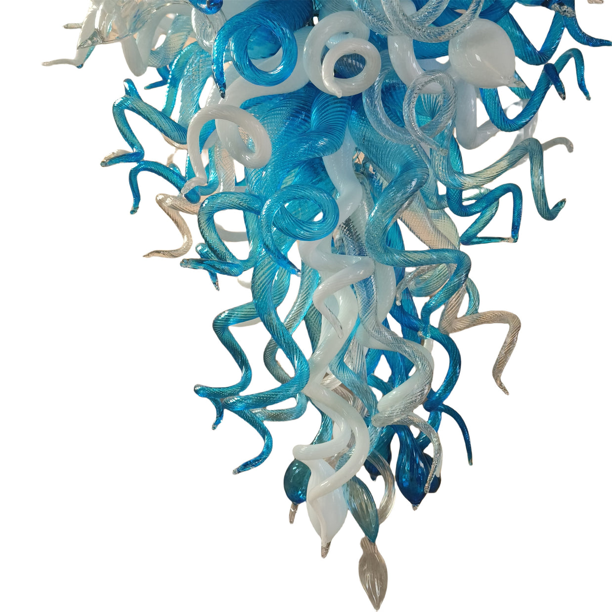 Hotel lobby decoration large blown glass chandelier project