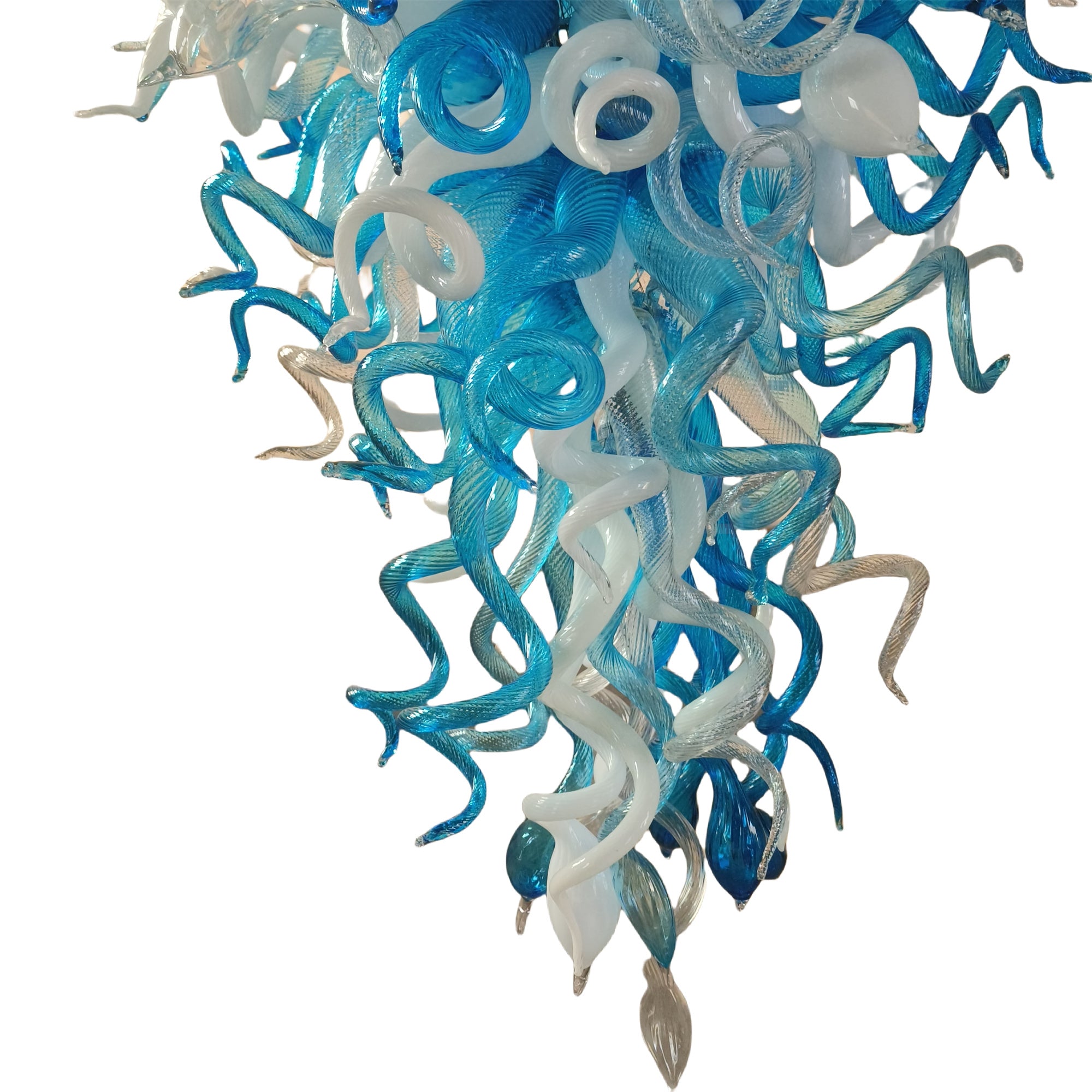 Hotel lobby decoration large blown glass chandelier project