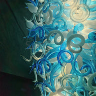 Hotel lobby decoration large blown glass chandelier project