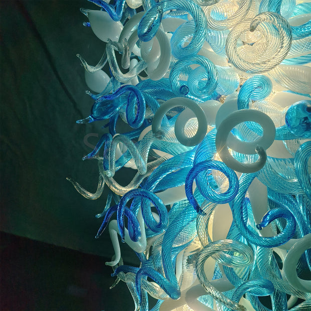 Hotel lobby decoration large blown glass chandelier project