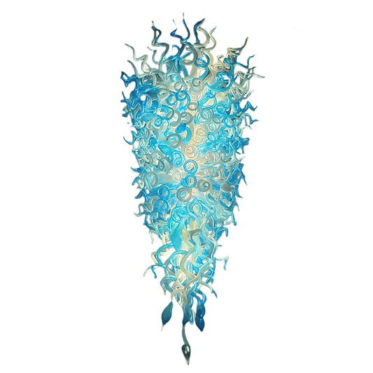Hotel lobby decoration large blown glass chandelier project
