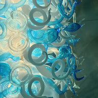 Hotel lobby decoration large blown glass chandelier project