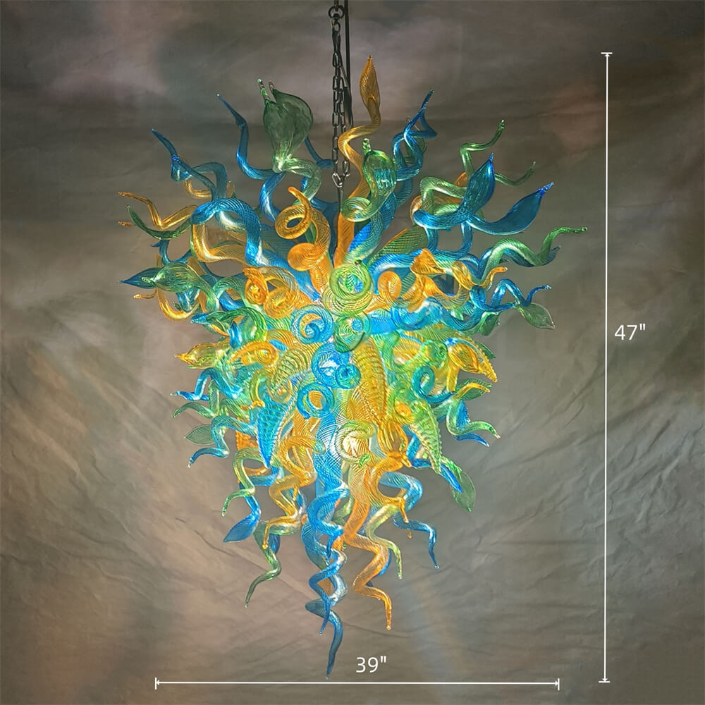 Handmade custom design modern blown glass chandelier living room decoration