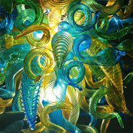 Handmade custom design modern blown glass chandelier living room decoration