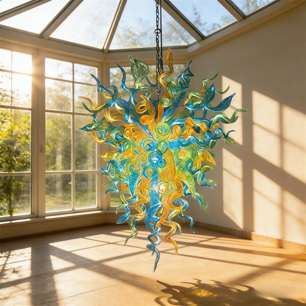 Handmade custom design modern blown glass chandelier living room decoration