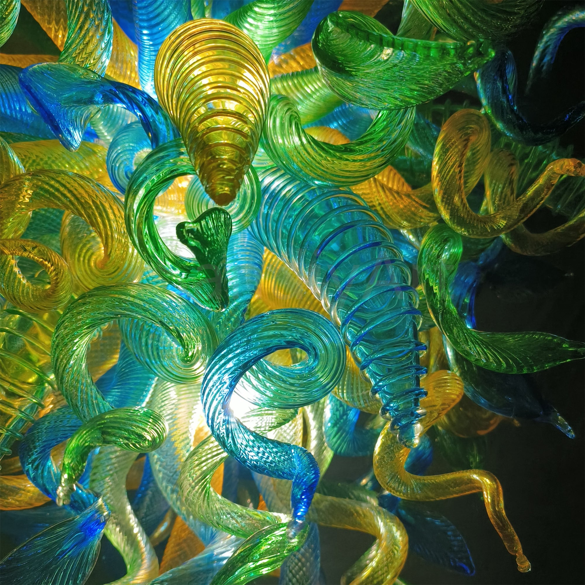 Handmade custom design modern blown glass chandelier living room decoration
